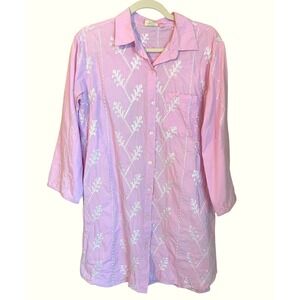 Julia Amory Size S Embroidered Swizzle Shirt Dress in Pink Boho Resort Vacation